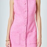 Sleeveless Tweed Mini Dress