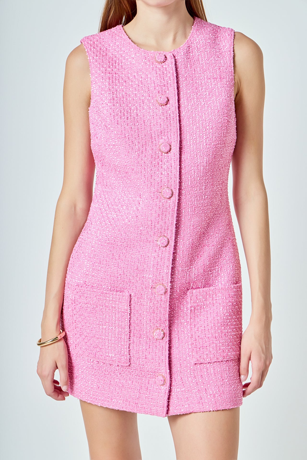 endless rose sleeveless tweed mini dress Endless Rose