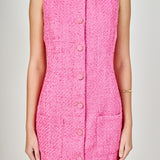 Sleeveless Tweed Mini Dress