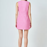 Sleeveless Tweed Mini Dress