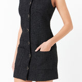 Sleeveless Tweed Mini Dress