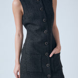 Sleeveless Tweed Mini Dress