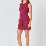 Sleeveless Tweed Mini Dress