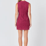 Sleeveless Tweed Mini Dress
