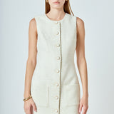 Sleeveless Tweed Mini Dress