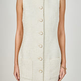 Sleeveless Tweed Mini Dress