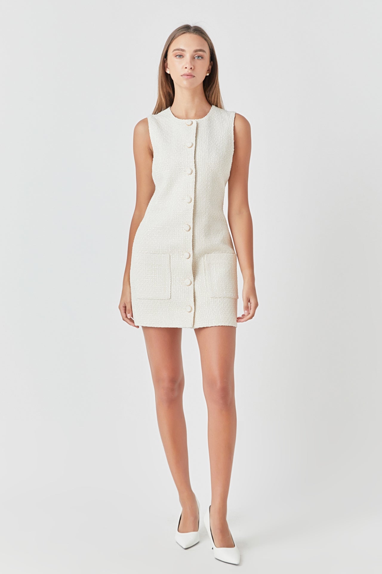 Theory Sleeveless Knit Dress in White | Lyst
