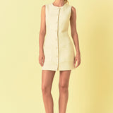 Sleeveless Tweed Mini Dress