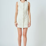 Sleeveless Tweed Mini Dress