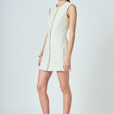 Sleeveless Tweed Mini Dress