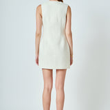 Sleeveless Tweed Mini Dress