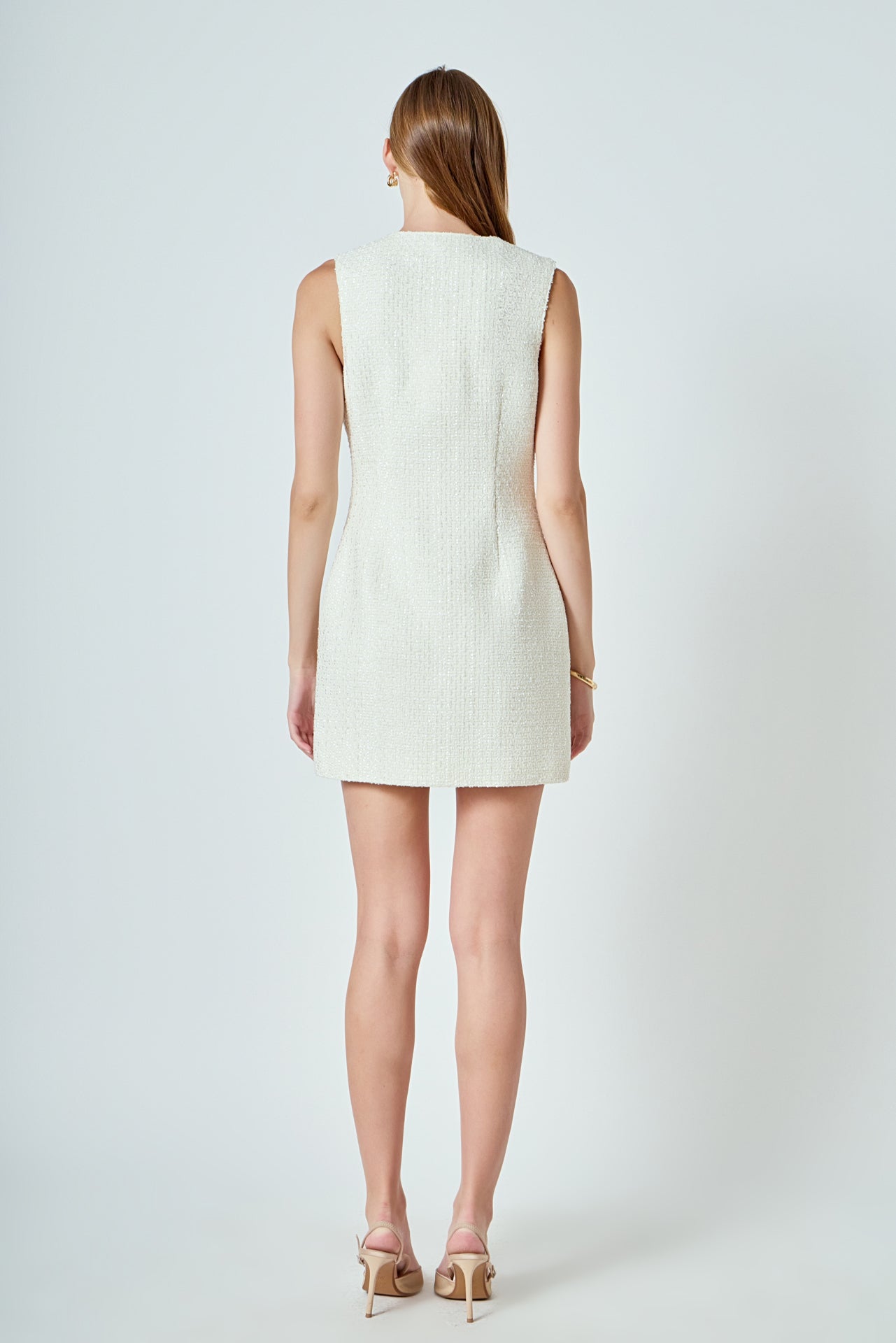 endless rose women's sleeveless tweed mini dress Endless Rose Tweed Sleeveless Mini Dress