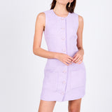 Sleeveless Tweed Mini Dress
