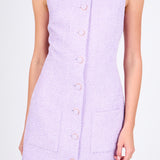 Sleeveless Tweed Mini Dress