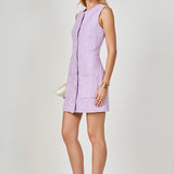 Sleeveless Tweed Mini Dress