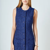 Sleeveless Tweed Mini Dress