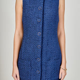 Sleeveless Tweed Mini Dress