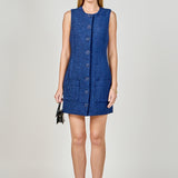 Sleeveless Tweed Mini Dress