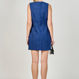 Sleeveless Tweed Mini Dress