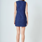 Sleeveless Tweed Mini Dress