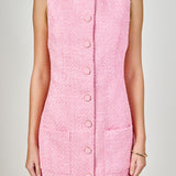 Sleeveless Tweed Mini Dress