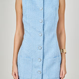 Sleeveless Tweed Mini Dress