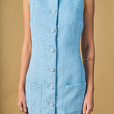 Sleeveless Tweed Mini Dress