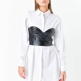 Cropped Pu Bustier Top