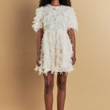 Textured Mesh Mini Dress