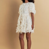 Textured Mesh Mini Dress