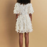 Textured Mesh Mini Dress