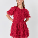 Textured Mesh Mini Dress