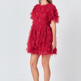 Textured Mesh Mini Dress