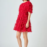 Textured Mesh Mini Dress