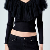 Tulle Ruffle Top
