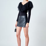 Tulle Ruffle Top