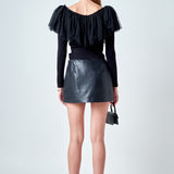 Tulle Ruffle Top