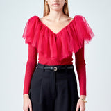 Tulle Ruffle Top