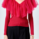 Tulle Ruffle Top