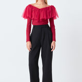 Tulle Ruffle Top