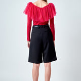 Tulle Ruffle Top