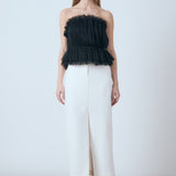 Strapless Tulle Peplum Top