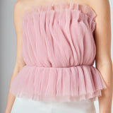 Strapless Tulle Peplum Top