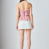 Strapless Tulle Peplum Top