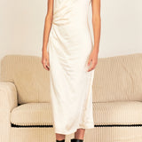 Satin Wrap Midi Dress