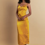 Satin Wrap Midi Dress