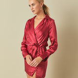 Long Sleeve Satin Mini Dress