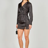 Long Sleeve Satin Mini Dress