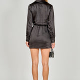 Long Sleeve Satin Mini Dress