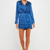 Long Sleeve Satin Mini Dress - Final sale